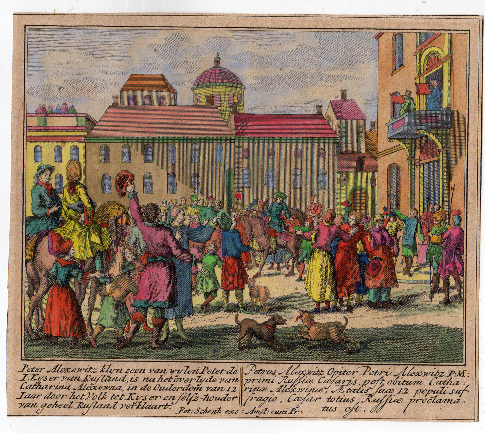 , Antique Print-PROCLAMATION-TSAR PETER II-RUSSIA-Schenk II-ca. 1750, Pictura Antique Prints