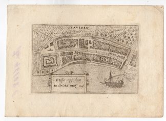 Rare Antique Print-PLAN-STAVEREN-STAVOREN-FRIESLAND-Valegio-ca.1600