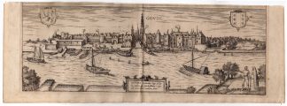 Antique Print-GOUDA-GOUDE-PANORAMIC VIEW-Braun & Hogenberg-1581