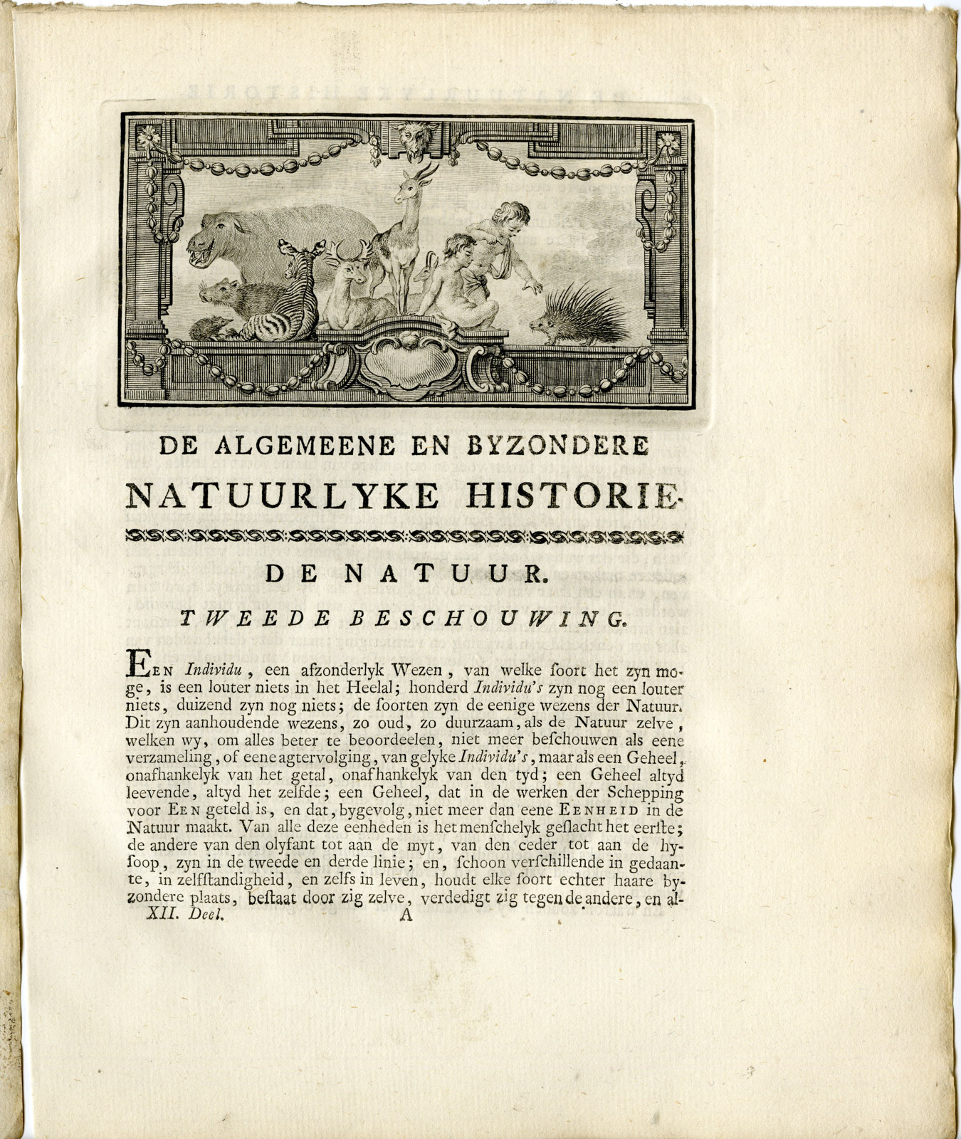 , Antique Print-TITLE VIGNETTE-ZEBRA-HIPPOPOTAMUS-ANTELOPE-anonymous-Buffon-1781, Pictura Antique Prints
