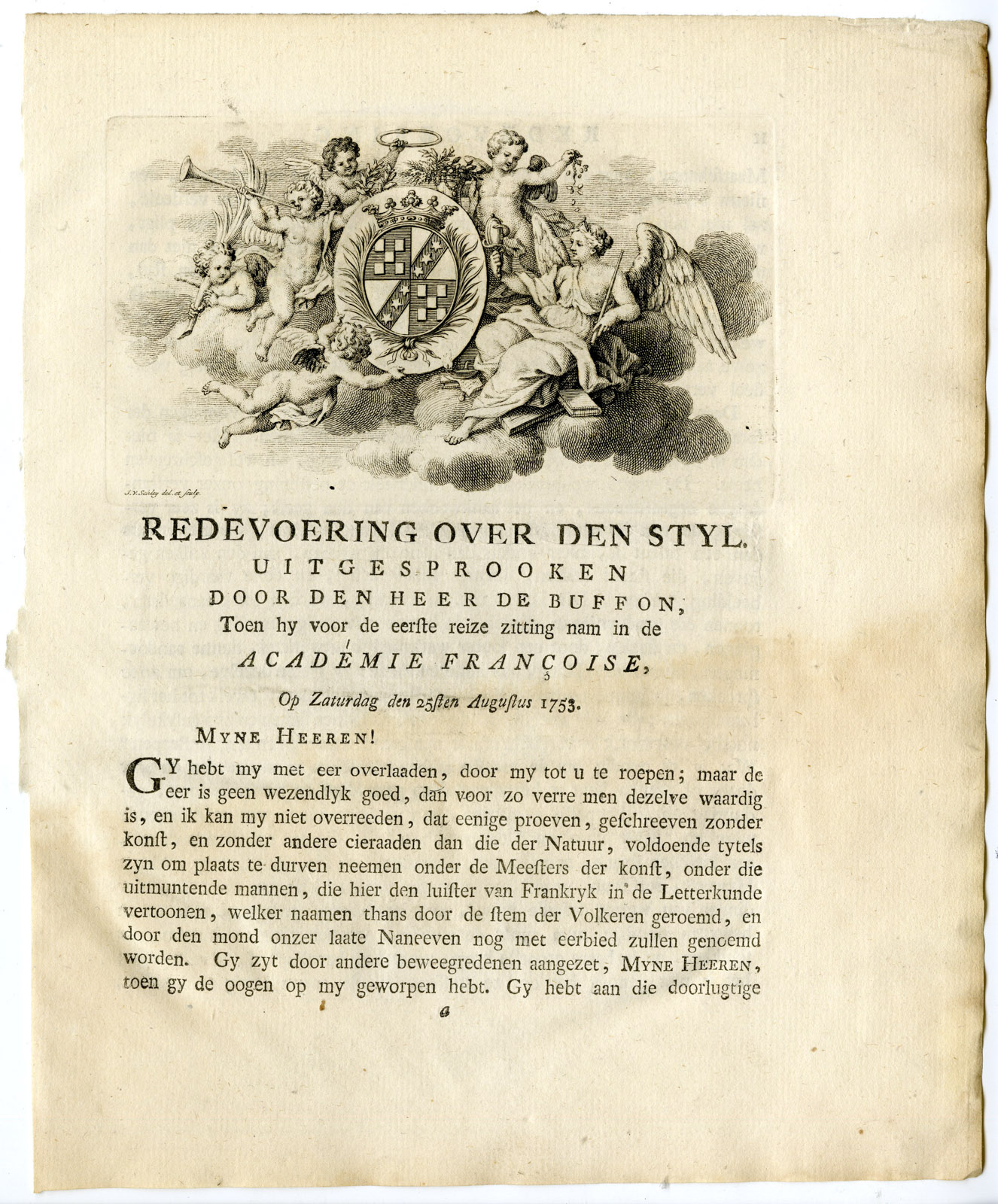 , Antique Print-VIGNETTE-ANGEL-PUTTI-ALLEGORY-Buffon-van Schley-1773, Pictura Antique Prints