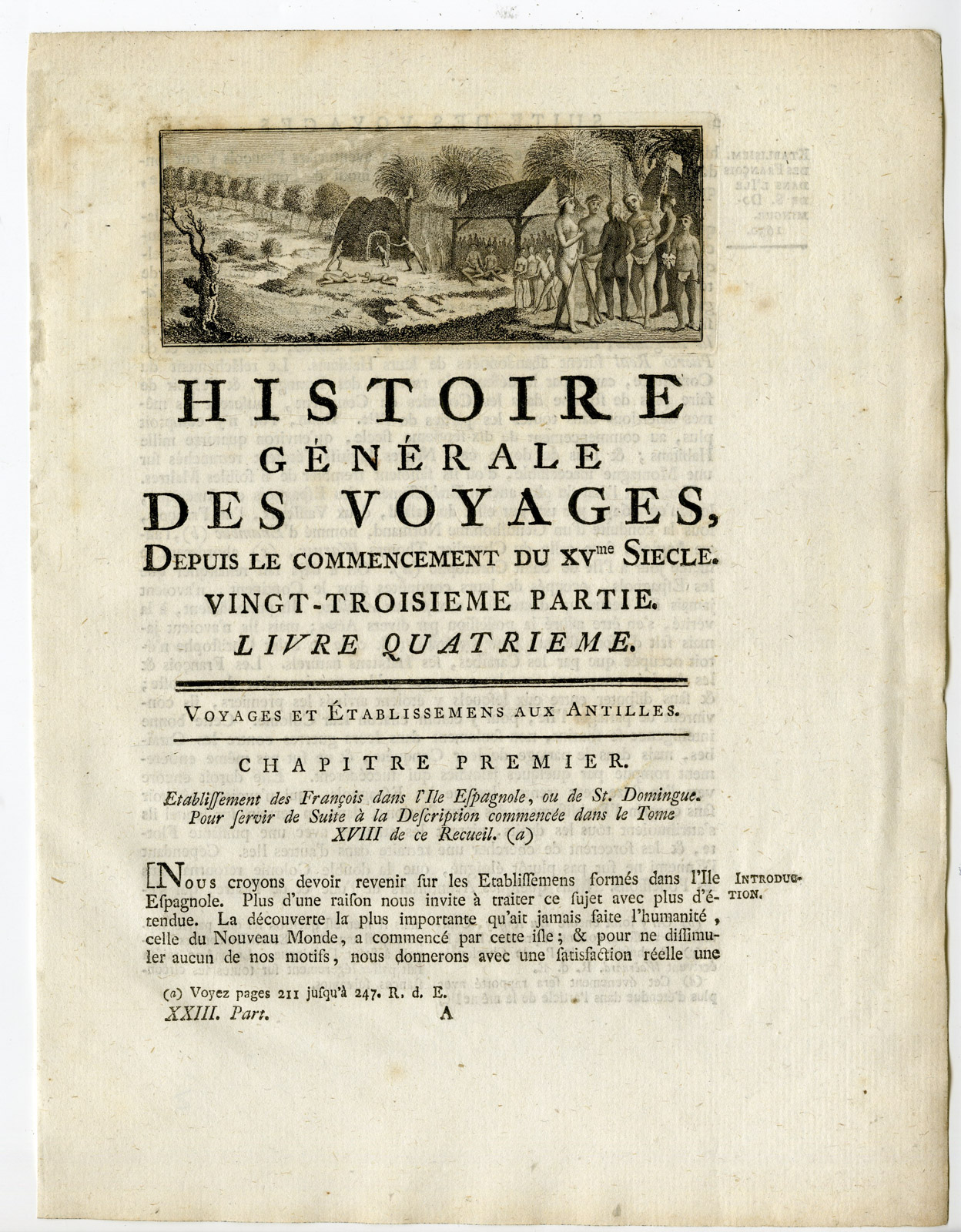 , Antique Print-TITLE VIGNETTE-NATIVES-CARIBBEAN-Prevost-1777, Pictura Antique Prints