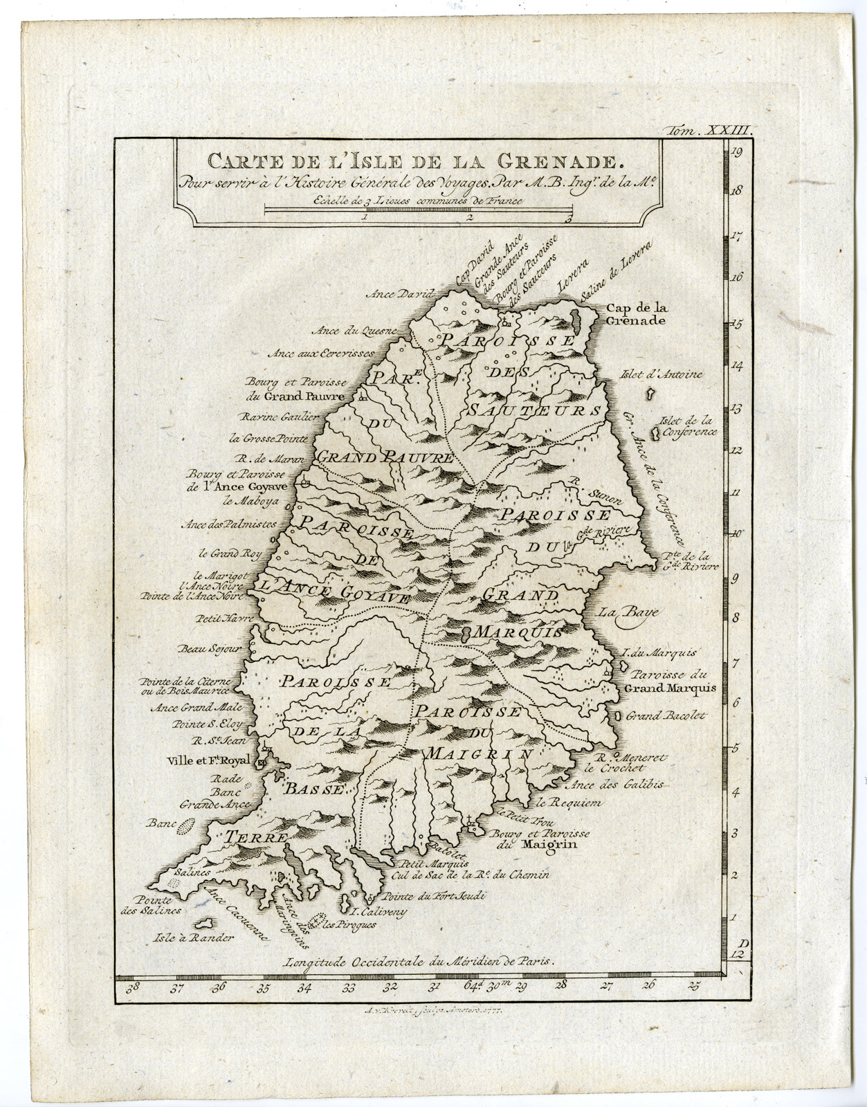 , Antique Print-GRENADA-GRENADE-CARIBBEAN-Prevost-1777, Pictura Antique Prints