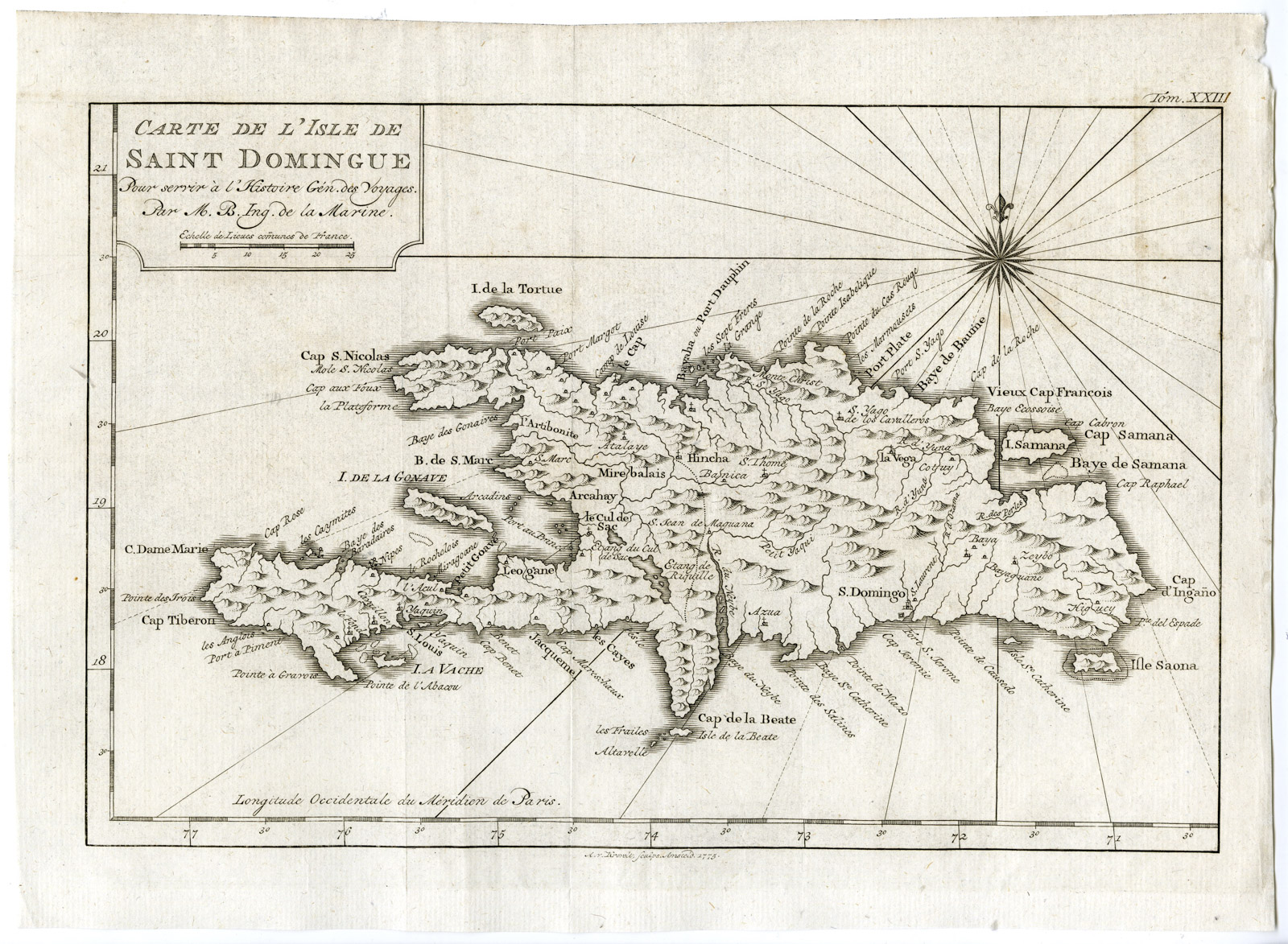 , Antique Print-DOMINICAN REPUBLIC-SAINT DOMINGUE-Prevost-Bellin-1777, Pictura Antique Prints