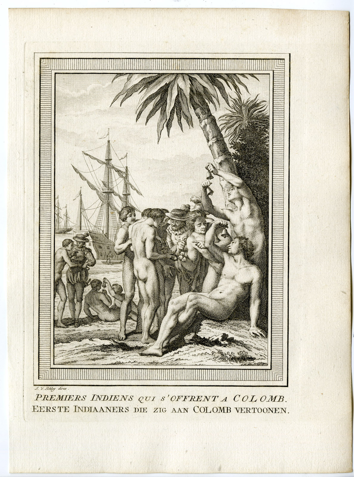 , Antique Print-INDIANS-COLUMBUS-CARIBBEAN-Schley-Prevost-1777, Pictura Antique Prints