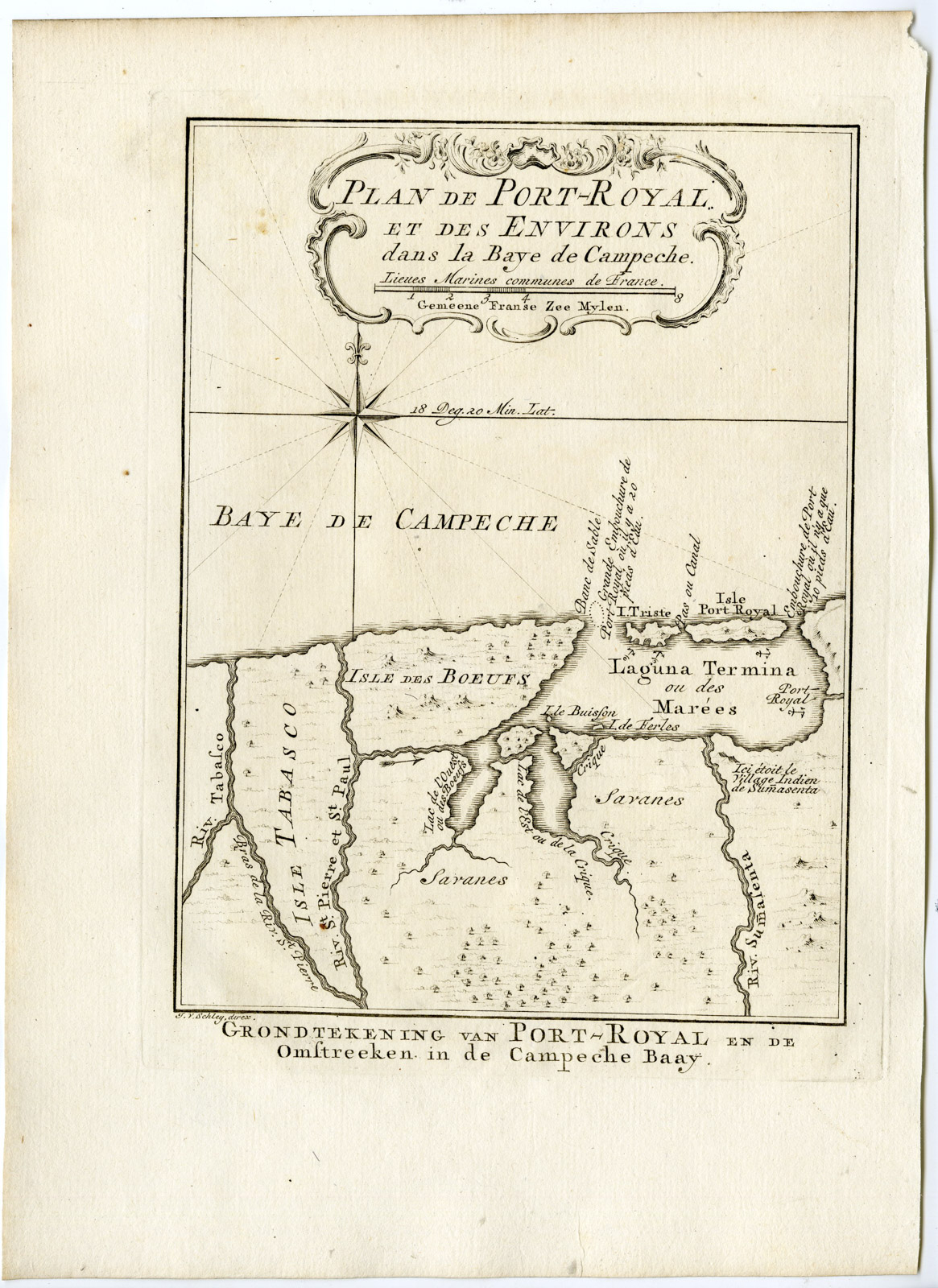 Pco 20944 416x571 Antique Print-MEXICO-PORT ROYAL-BAY OF CAMPECHE-Schley-Prevost-1777