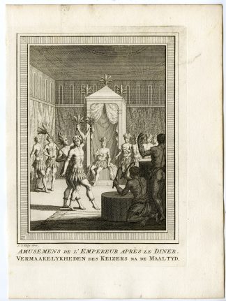 Antique Print-MEXICO-ENTERTAINMENT-AZTECS-EMPEROR-Schley-Prevost-1777