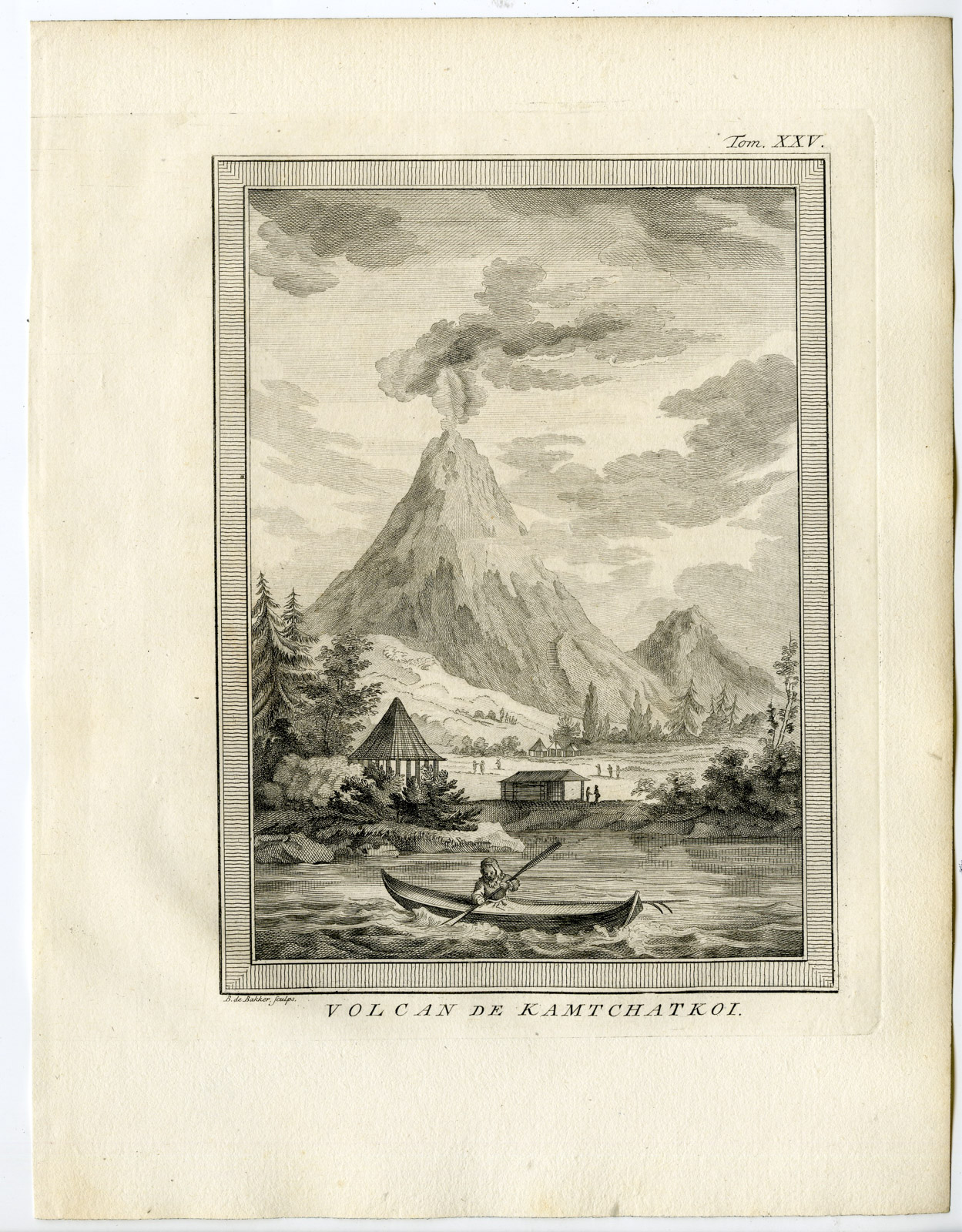 , Antique Print-KAMCHATKA PENINSULA-RUSSIA-VOLCANO-de Bakker-Prevost-1777, Pictura Antique Prints