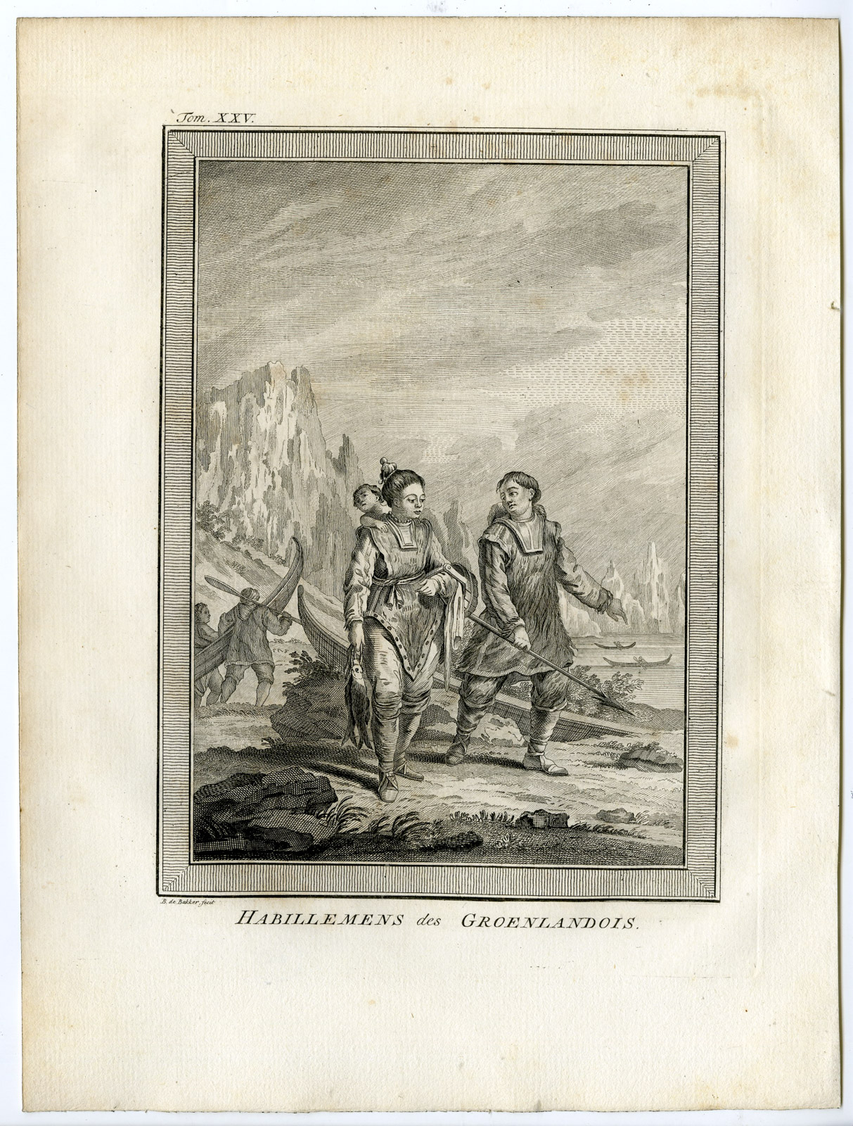 , Antique Print-GREENLAND-GROENLAND-COSTUME-de Bakker-Prevost-1777, Pictura Antique Prints