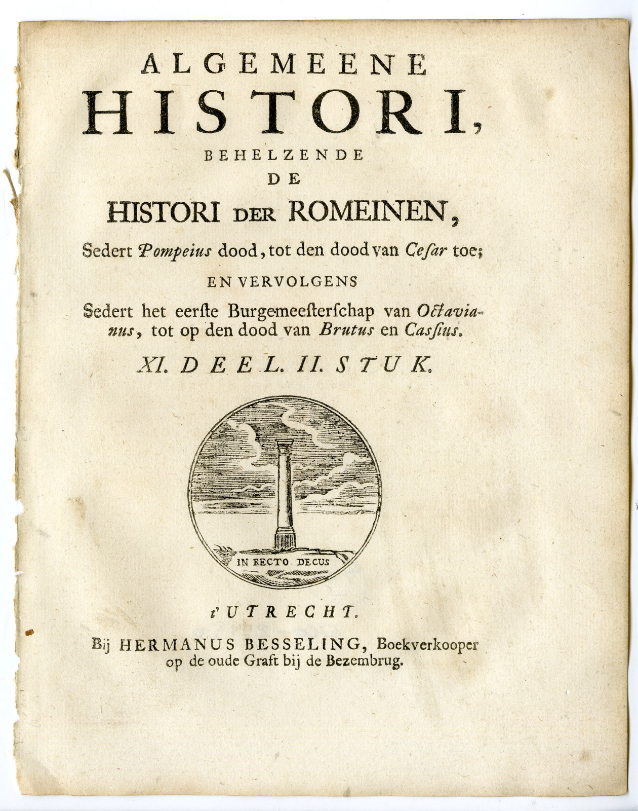 , Antique Prints-Maps-CLASSICAL ANTIQUITY-Westerbaen-Besseling-1735-catalogue 2, Pictura Antique Prints