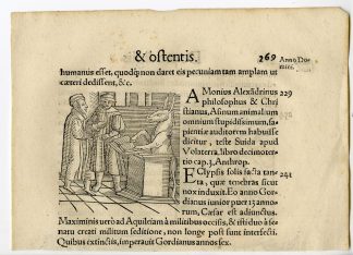 Rare Antique Print-DONKEY READING-DISASTER-VOLCANO-ETNA-Lycosthenes-1557