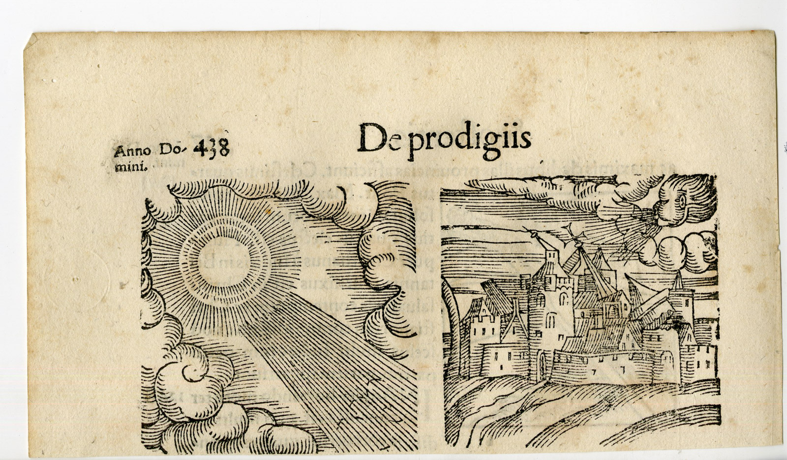 , Rare Antique Print-DISASTER-CRUCIFIXION-SUN BEAM-STORM-Lycosthenes-1557, Pictura Antique Prints