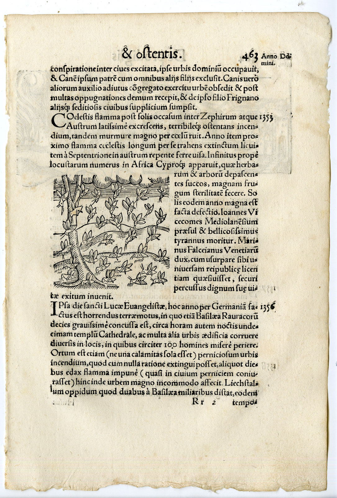 , Rare Antique Print-LOCUST PLAGUE-EARTHQUAKE-GERMANY-FIRE-Lycosthenes-1557, Pictura Antique Prints