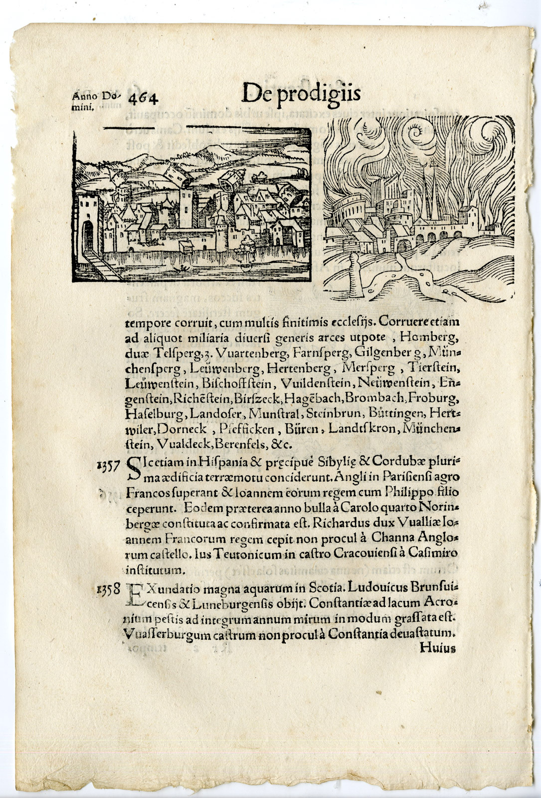 , Rare Antique Print-LOCUST PLAGUE-EARTHQUAKE-GERMANY-FIRE-Lycosthenes-1557, Pictura Antique Prints