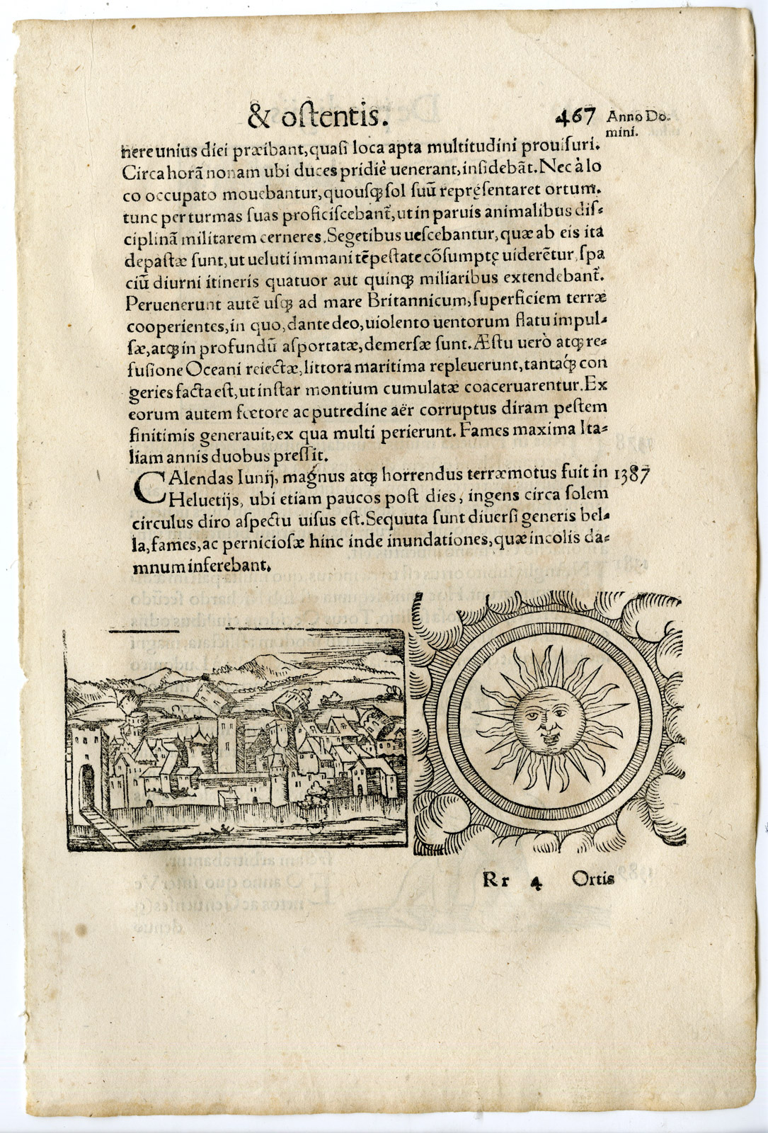 , Rare Antique Print-EARTHQUAKE-SOLAR EVENT-WAR-CANNON-DEFORMITY-Lycosthenes-1557, Pictura Antique Prints