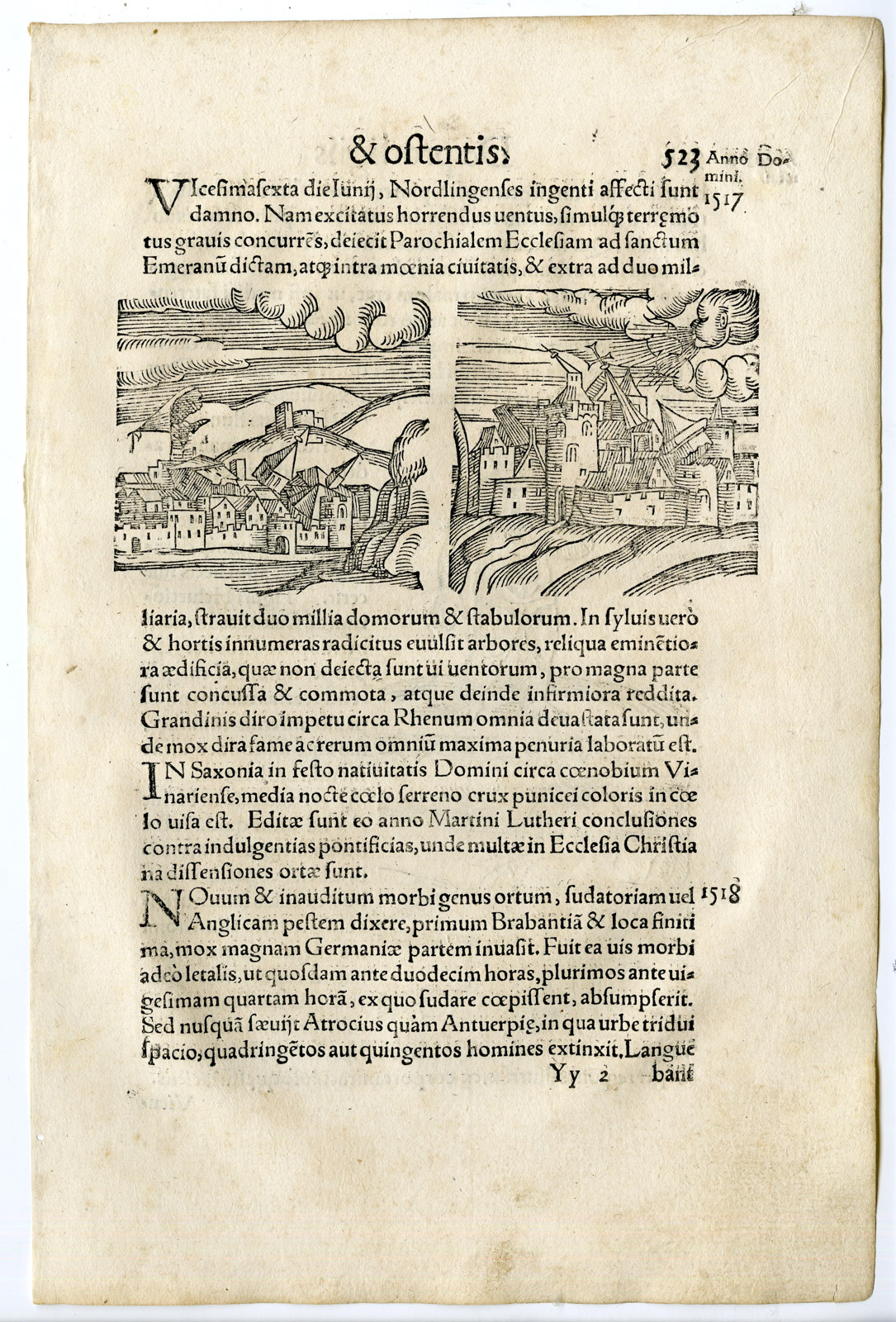 , Rare Antique Print-HERMAPHRODITE-EARTHQUAKE-DEFORMITY-Lycosthenes-1557, Pictura Antique Prints