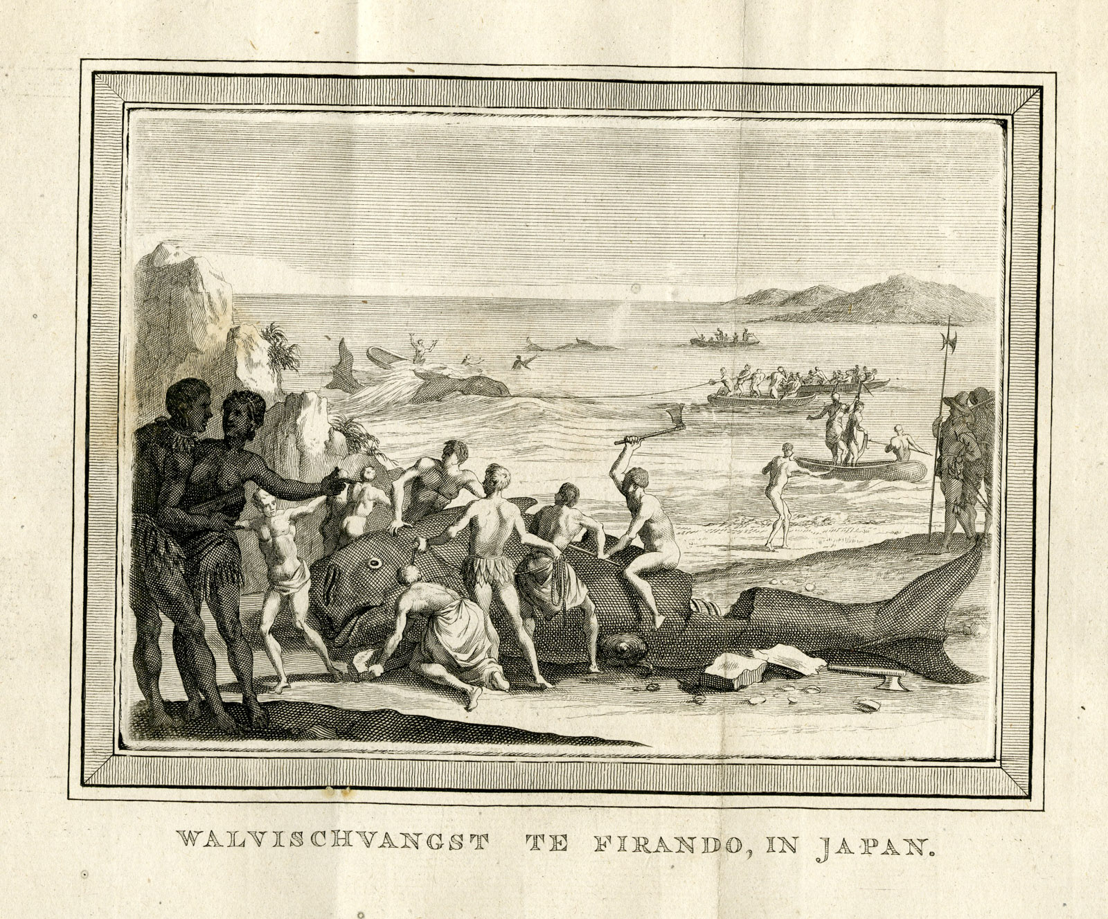 , Antique Print-WHALE HUNTING-HIRADO ISLAND-JAPAN-FIRANDO-Prevost-1777, Pictura Antique Prints