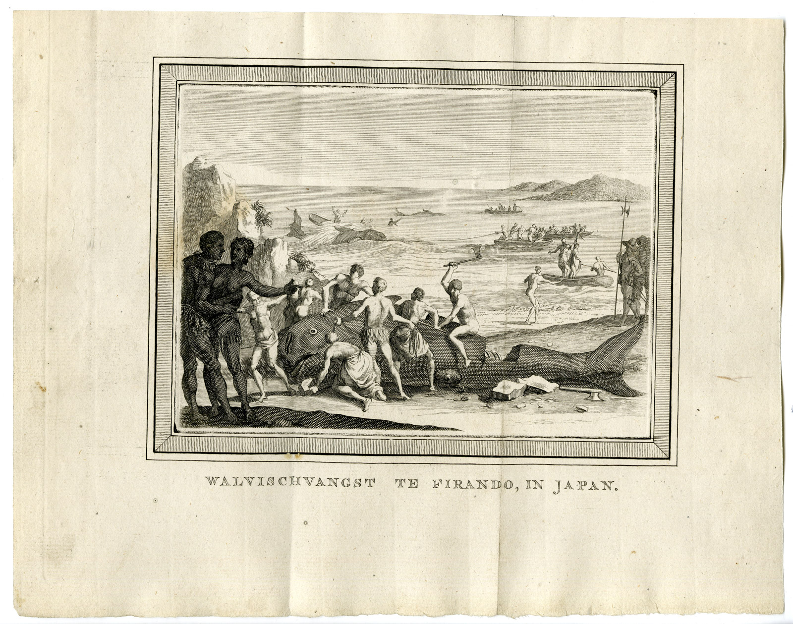 , Antique Print-WHALE HUNTING-HIRADO ISLAND-JAPAN-FIRANDO-Prevost-1777, Pictura Antique Prints