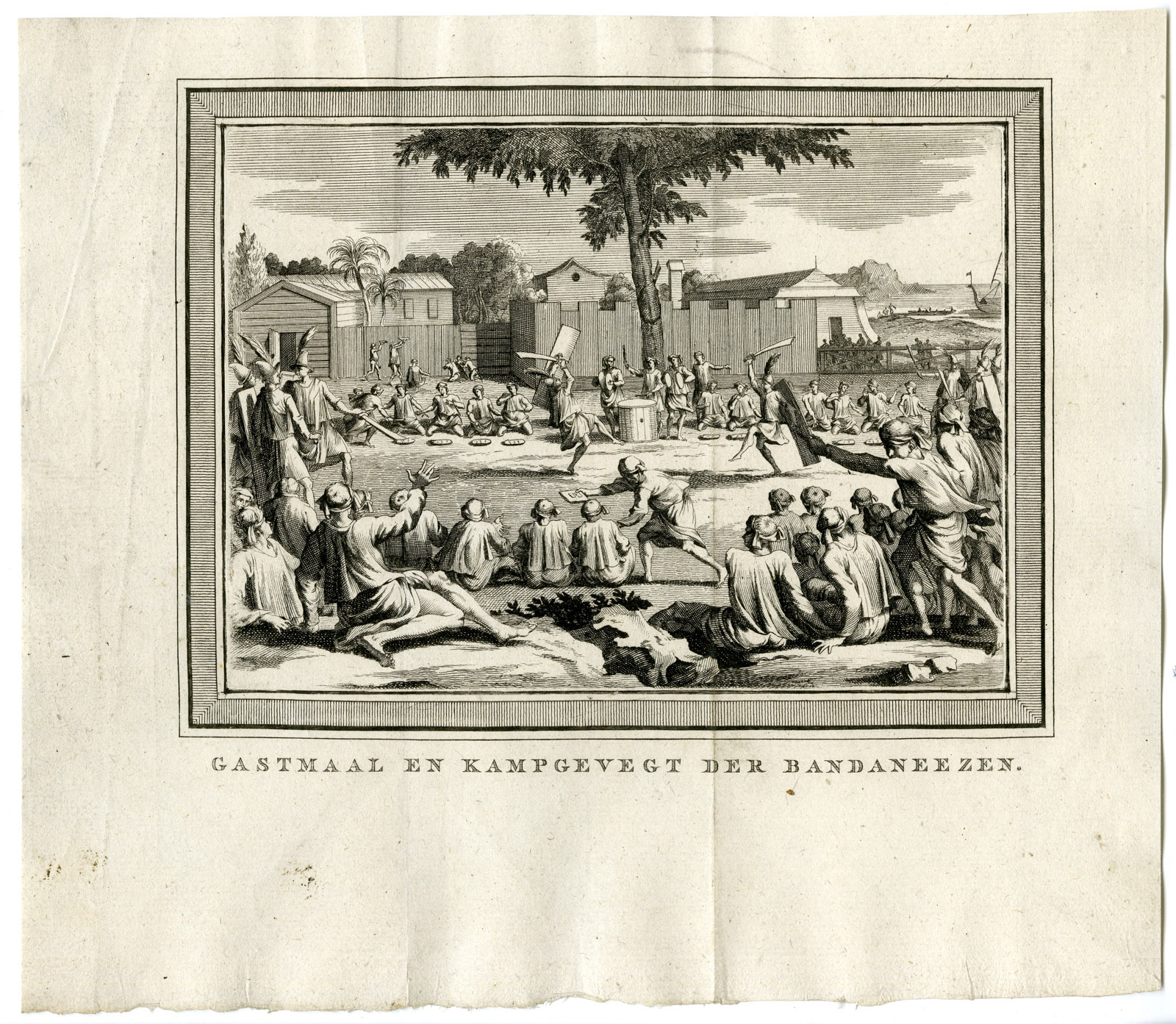 , Antique Print-BANDA ISLANDS-INDONESIA-FEAST-FIGHT-VOC-Prevost-1777, Pictura Antique Prints