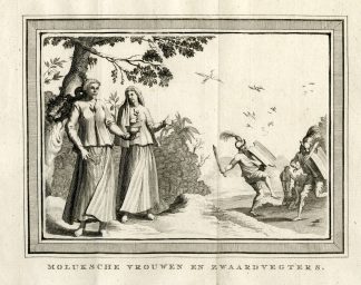 Antique Print-MOLUCCAS-MALUKU WOMEN-SWORD FIGHTERS-VOC-Prevost-1777