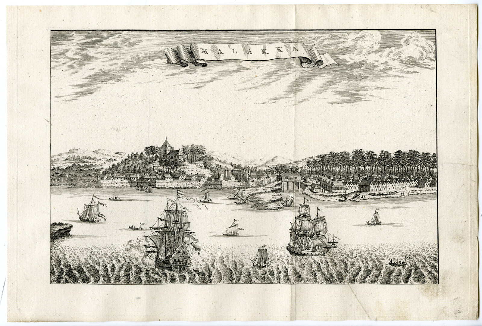 , Antique Print-VOC-MALACCA-MALAYSIA-MALAKKA-SHIPS-Prevost-1777, Pictura Antique Prints