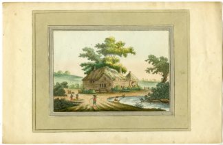 11-Rare-Antique Master Prints-COTTAGES FROM NATURE-LANDSCAPES-Burton-1804