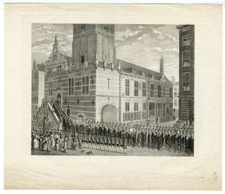 Rare-Antique Master Print-ROTTERDAM-OLD CITY HALL-HISTORIC SCENE-de Roode-1790