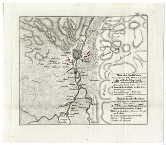 Rare-Antique Map-CAIRO-EGYPT-SIEGE-PLAN-Muller-Gross-1808