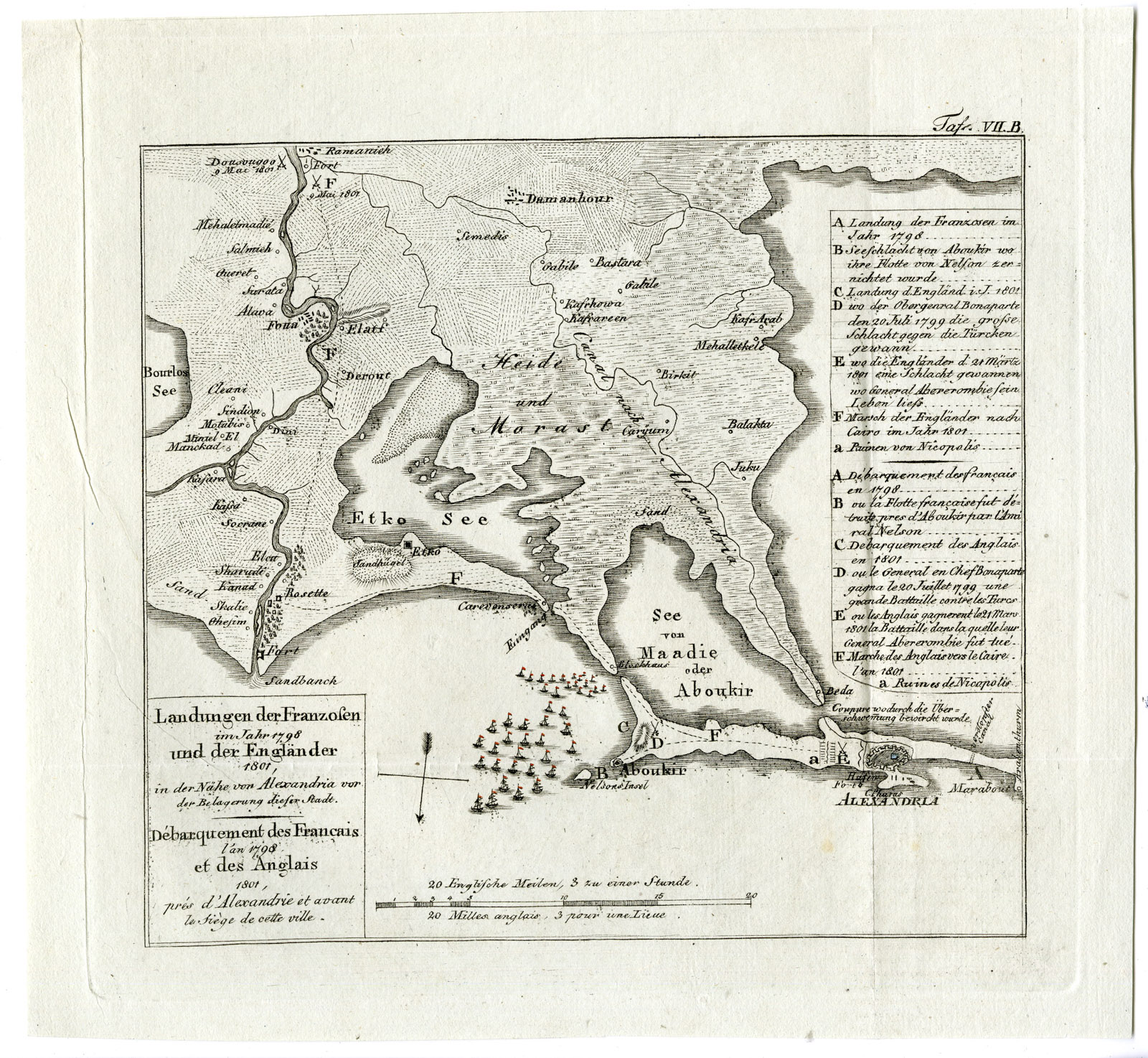, Rare-Antique Map-ALEXANDRIA-EGYPT-INVASION-WAR-Muller-Gross-1808, Pictura Antique Prints