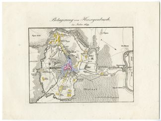 Antique Map-SIEGE OF `S-HERTOGENBOSCH-80 YEARS WAR-von Rothenburg-1837