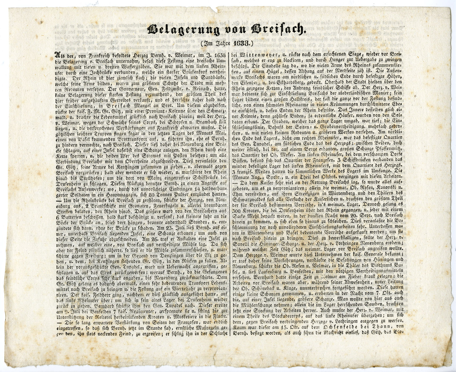 Pco 21408 416x339 Antique Map-BATTLE OF BREISACH-GERMANY-30 YEARS' WAR-Biller-von Rothenburg-1837 - Image 3
