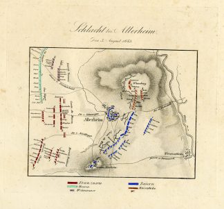 Antique Map-BATTLE OF ALLERHEIM-30 YEARS' WAR-GERMANY-von Rothenburg-1837