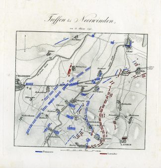 Antique Map-BATTLE OF NEERWINDEN-BELGIUM-von Rothenburg-1837