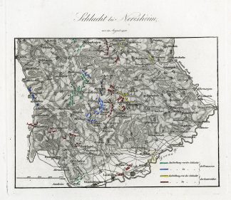 Antique Map-BATTLE OF NERESHEIM-GERMANY-von Rothenburg-1837