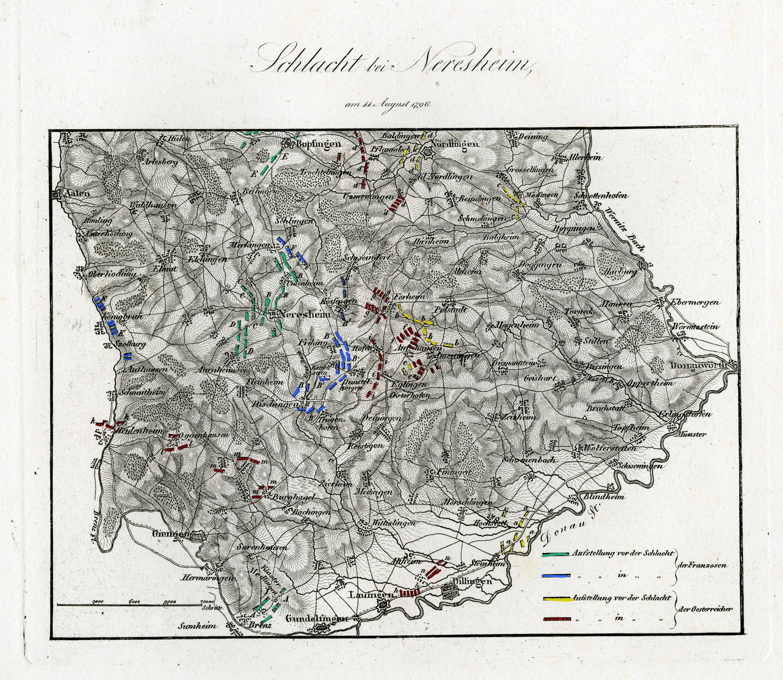 Pco 21458 416x361 Antique Map-BATTLE OF NERESHEIM-GERMANY-von Rothenburg-1837