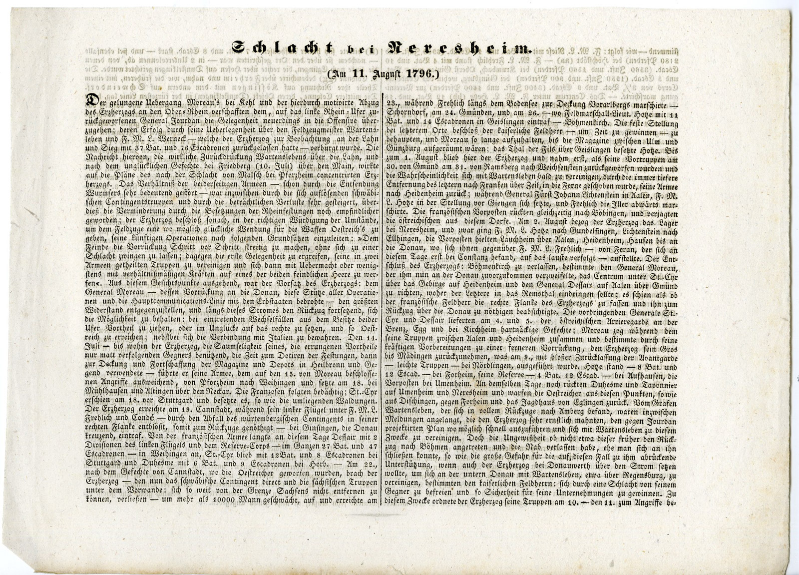 Pco 21460 416x299 Antique Map-BATTLE OF NERESHEIM-GERMANY-von Rothenburg-1837 - Image 3