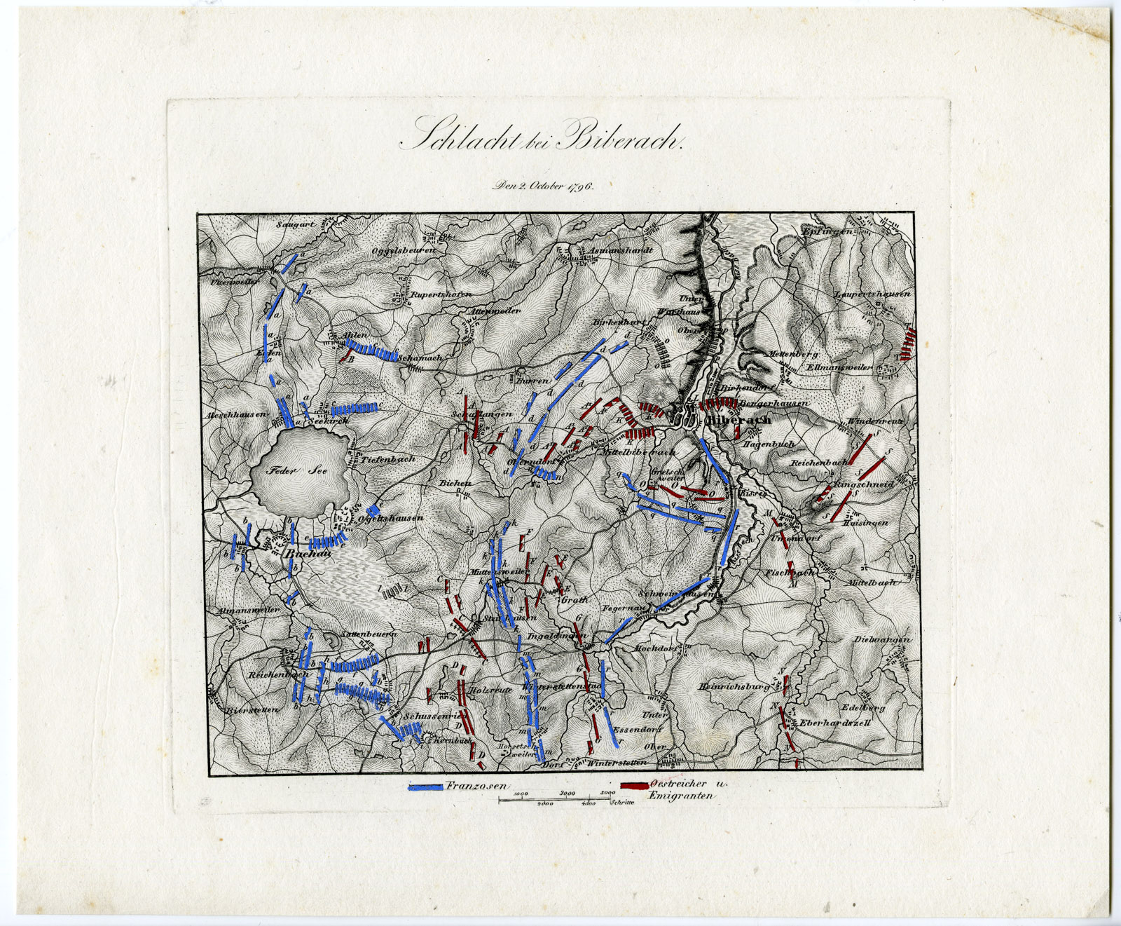 Pco 21474 416x343 Antique Map-BATTLE OF BIBERACH-GERMANY-von Rothenburg-1837