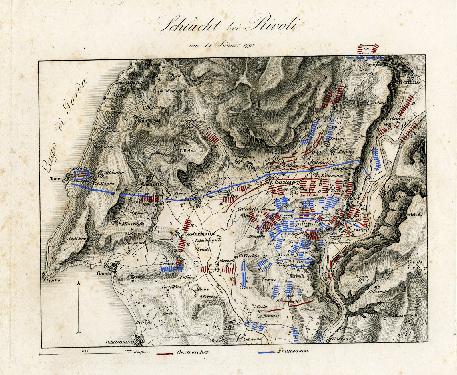 Pco 21493 416x341 Antique Map-BATTLE OF RIVOLI-ITALY-von Rothenburg-1837