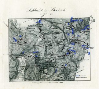 Antique Map-BATTLE OF STOCKACH-GERMANY-von Rothenburg-1837