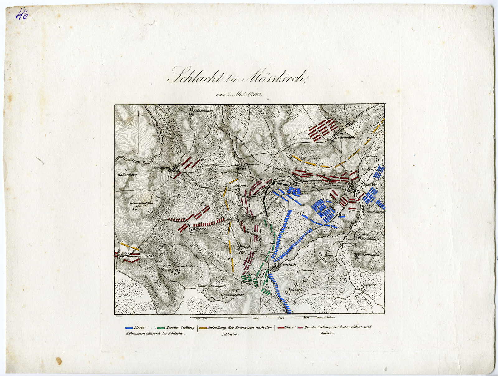 Pco 21539 416x314 Antique Map-BATTLE OF MESSKIRCH-GERMANY-Biller-von Rothenburg-1837 - Image 2