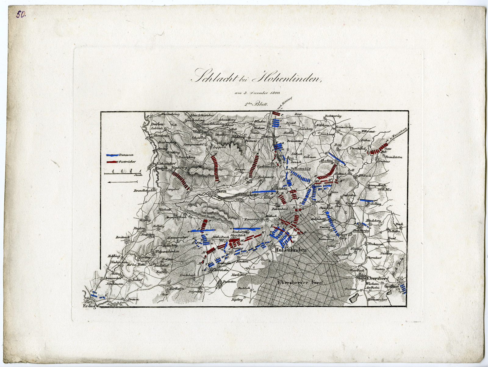Pco 21634 416x313 Antique Map-BATTLE OF HOHENLINDEN-GERMANY-von Rothenburg-1837 - Image 4