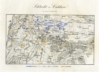 Antique Map-BATTLE OF CALDIERO-ITALY-von Rothenburg-1837