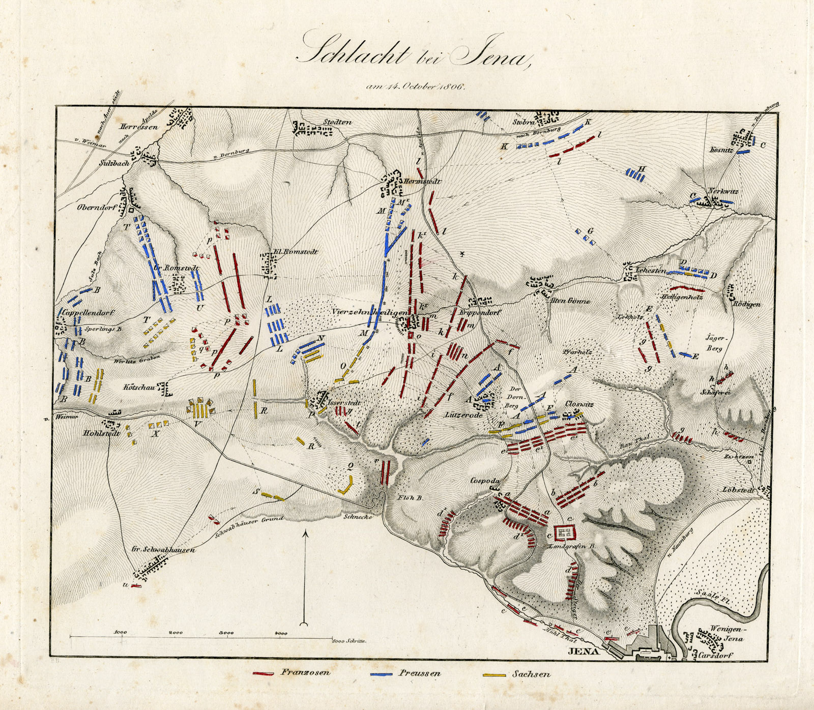 Pco 21690 416x363 Antique Map-BATTLE OF JENA-GERMANY-von Rothenburg-1837