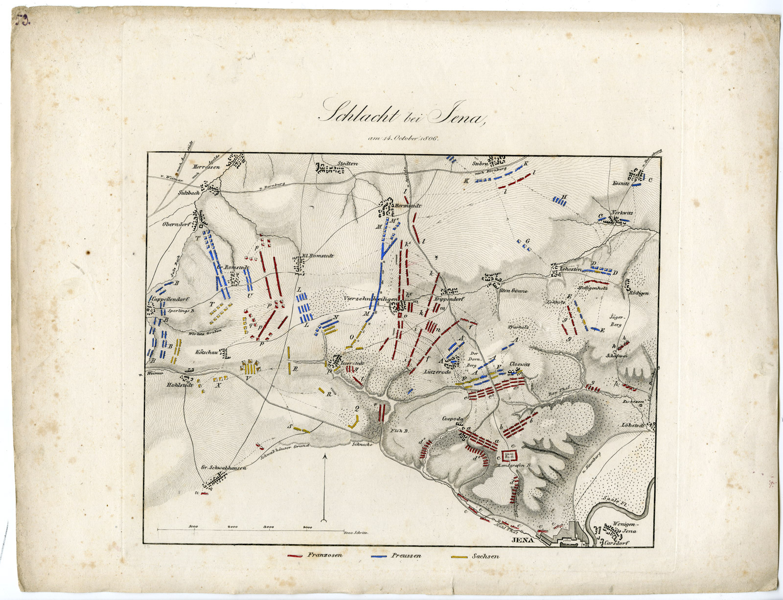 Pco 21691 416x319 Antique Map-BATTLE OF JENA-GERMANY-von Rothenburg-1837 - Image 2