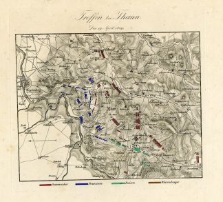 Antique Map-BATTLE OF THANN-TEUGEN HAUSEN-GERMANY-von Rothenburg-1837