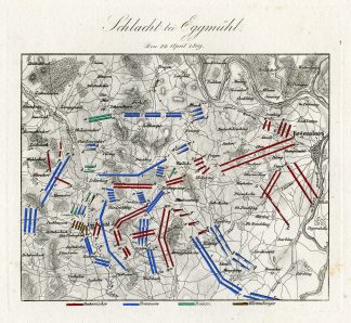 Antique Map-BATTLE OF ECKMUHL-GERMANY-von Rothenburg-1837