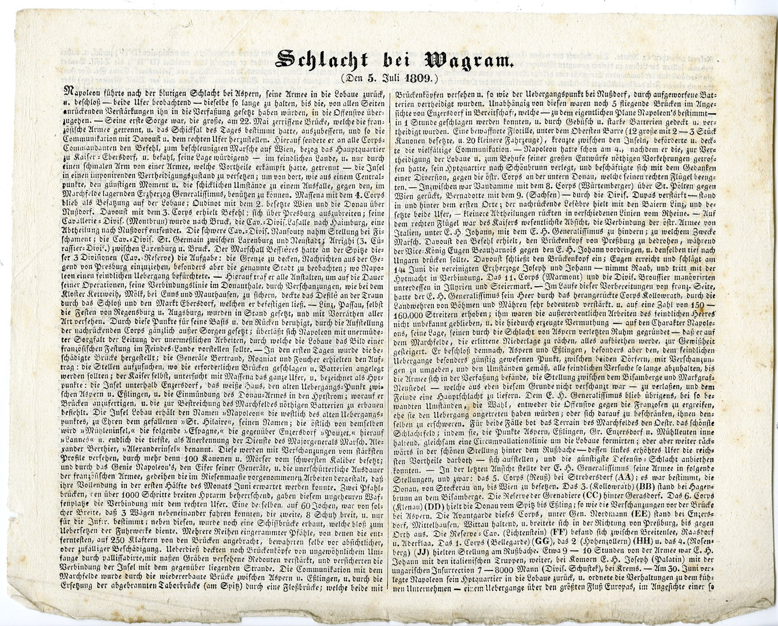 Antique Map-BATTLE OF WAGRAM-AUSTRIA-von Rothenburg-1837 - Image 3