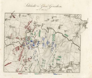 Antique Map-BATTLE OF LUTZEN-GROSSGORSCHEN-GERMANY-von Rothenburg-1837