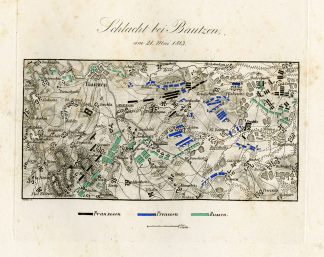 Antique Map-BATTLE OF BAUTZEN-GERMANY-Biller-von Rothenburg-1837