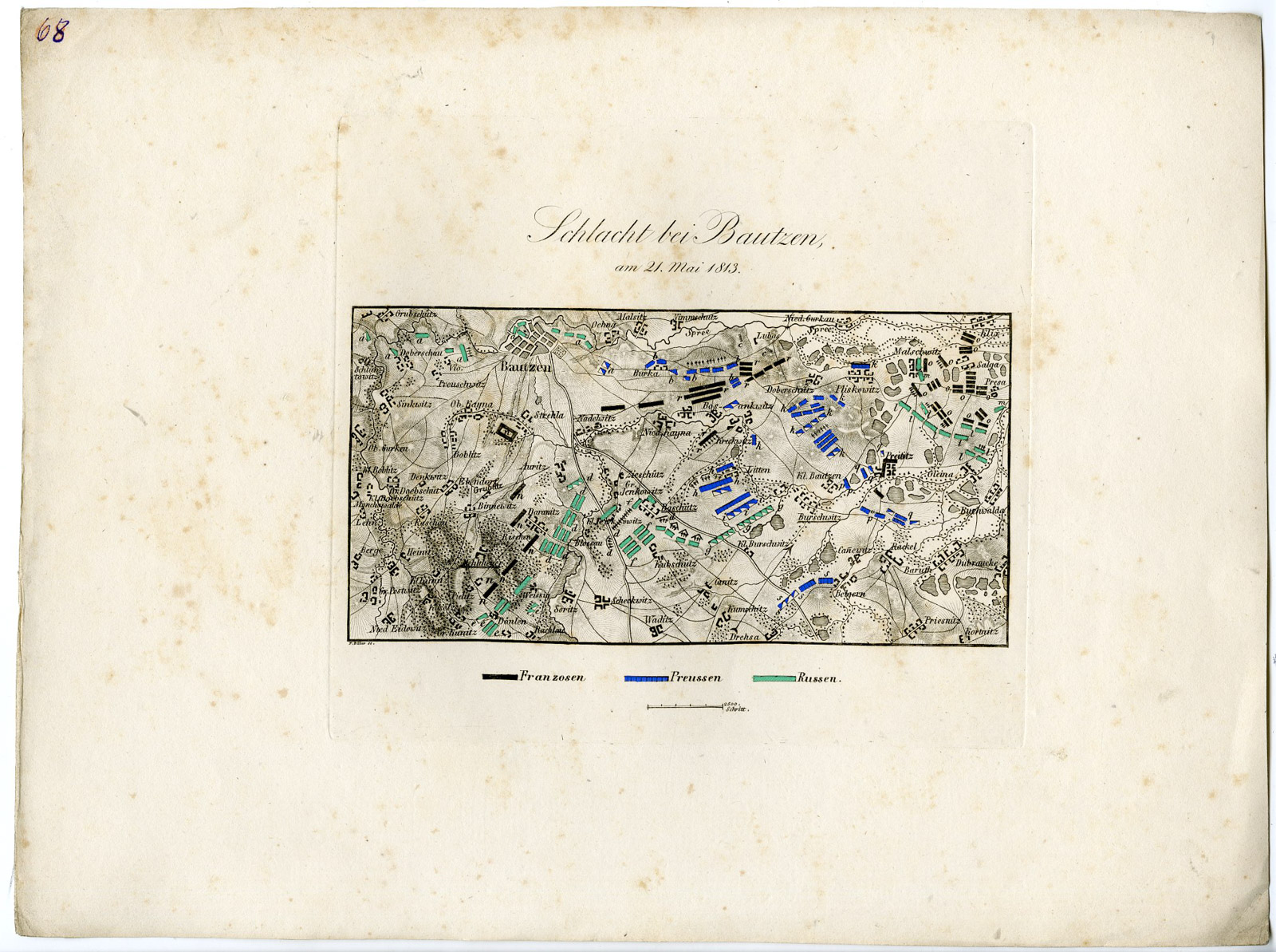 Pco 21747 416x310 Antique Map-BATTLE OF BAUTZEN-GERMANY-Biller-von Rothenburg-1837 - Image 2